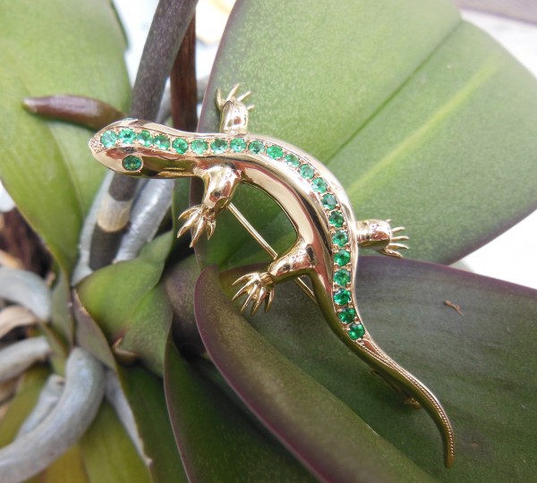 Salamander-Brosche